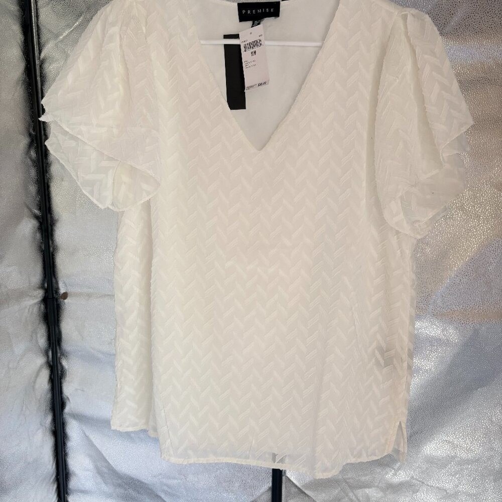 Premise White Short Sleeve Tri-layer Sleeve with built in slip Sz L